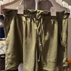 Khaki High Waist Women's Shorts